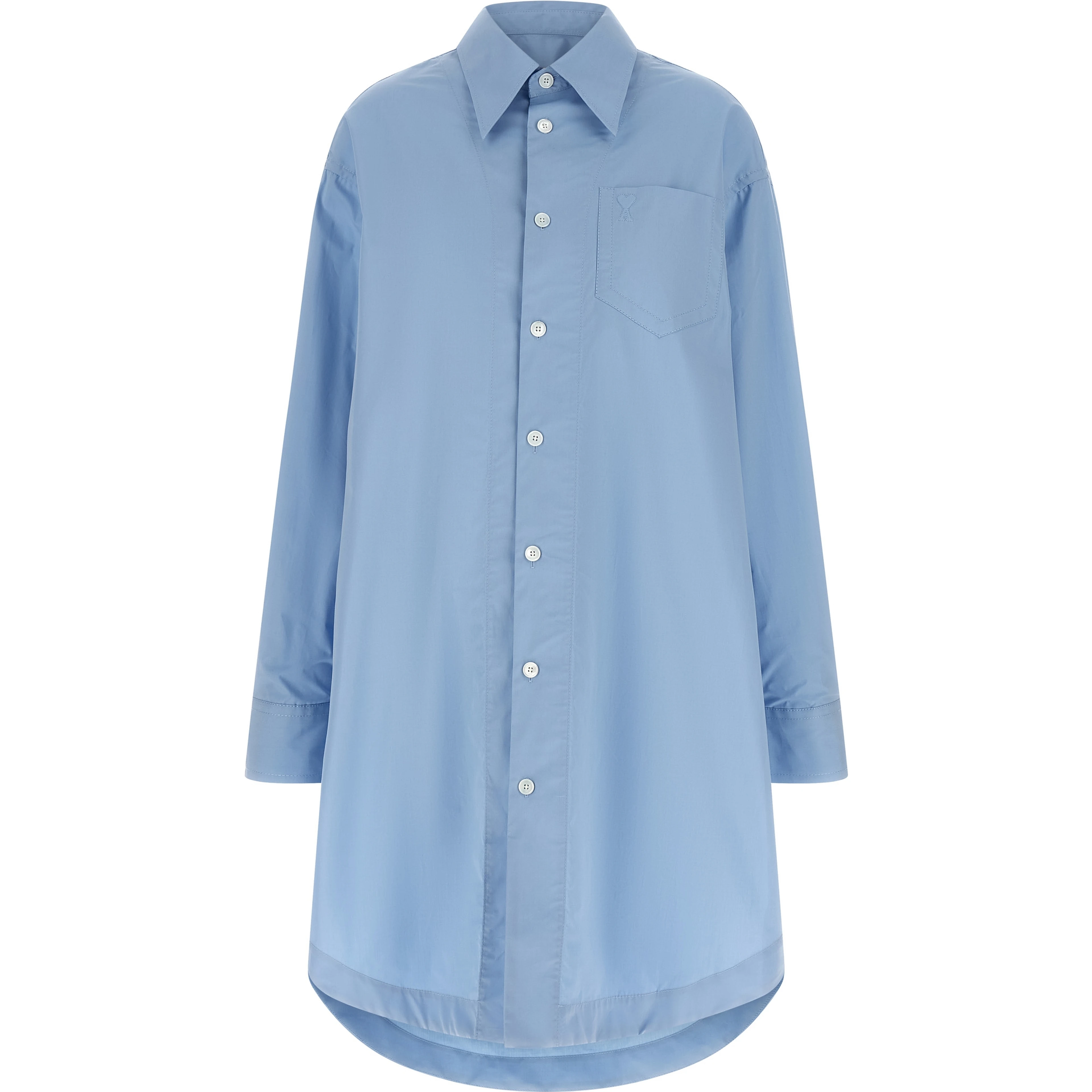 Blue Cotton Midi Dress