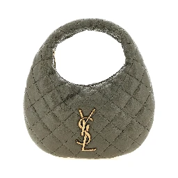 Gray Lamb Leather Handbag