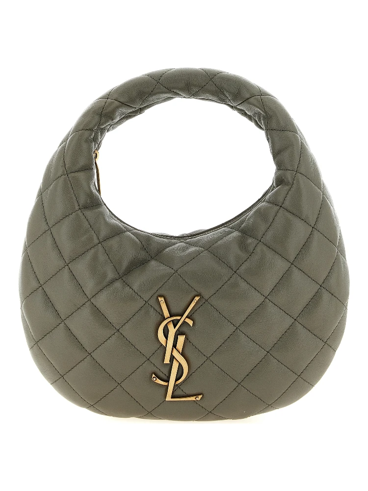 Gray Lamb Leather Handbag
