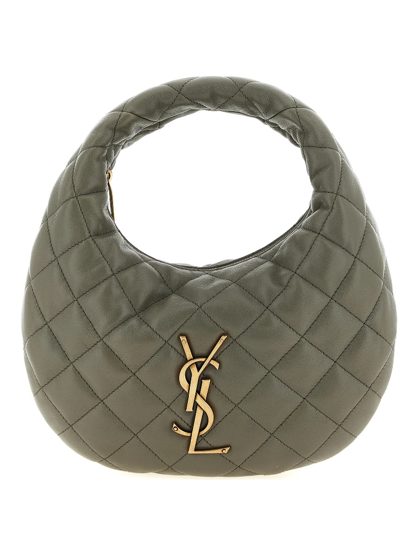 Gray Lamb Leather Handbag