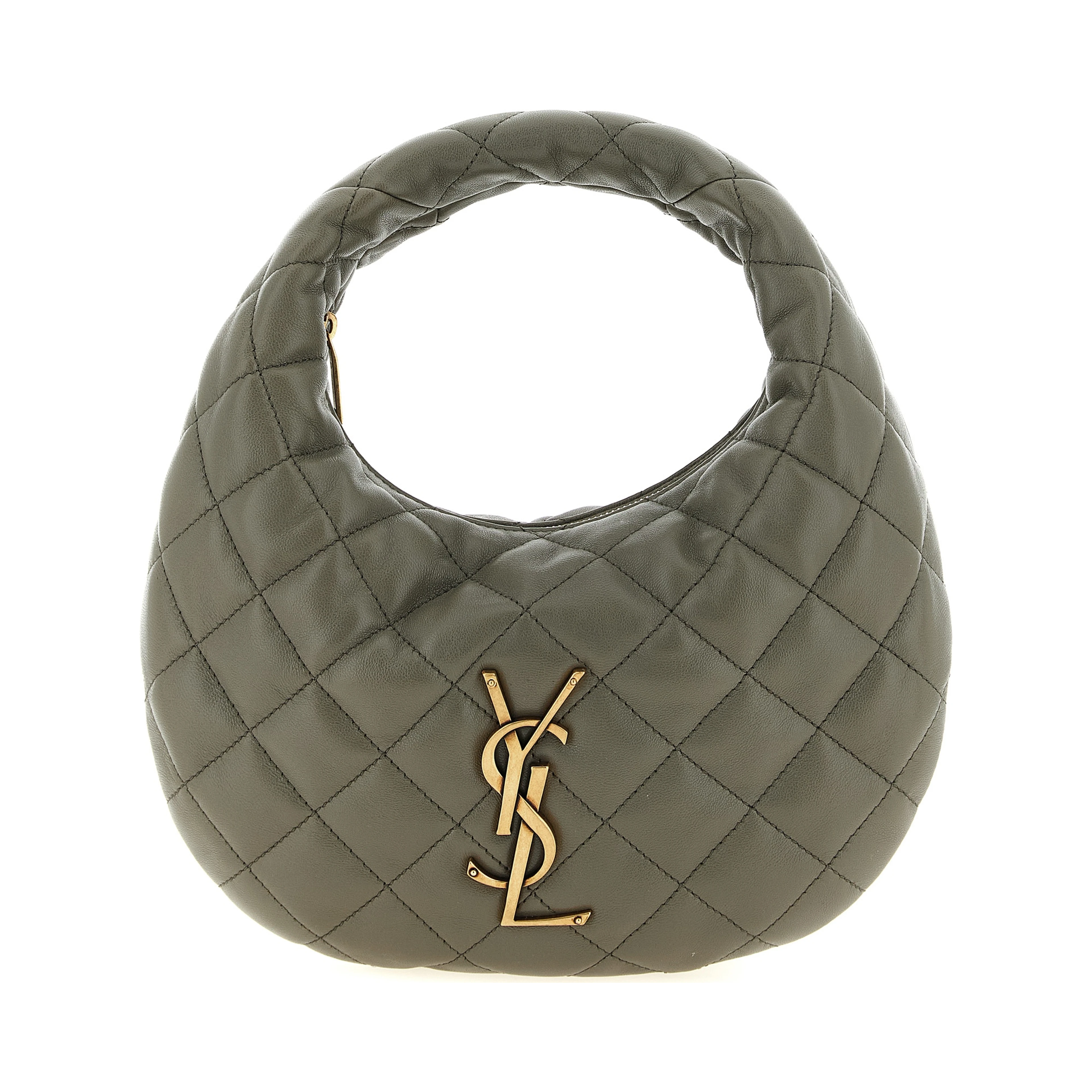 Gray Lamb Leather Handbag