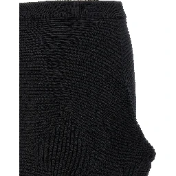 Black Polyester Midi Skirt