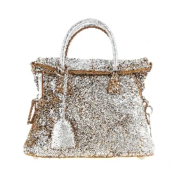 Silver Lambskin Handbag