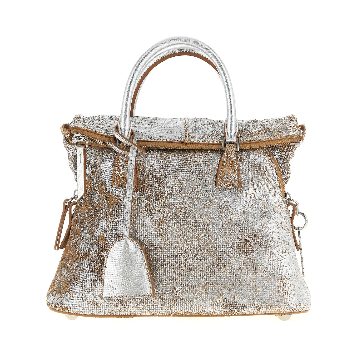 Silver Lambskin Handbag