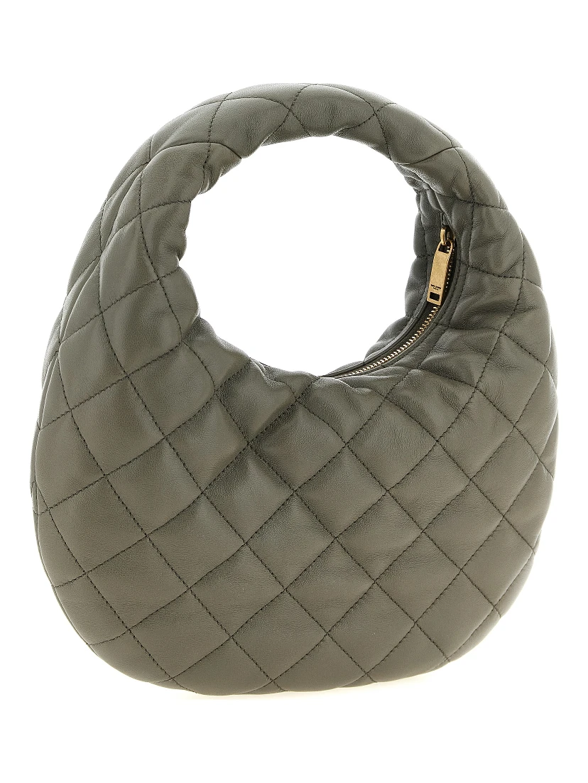 Gray Lamb Leather Handbag