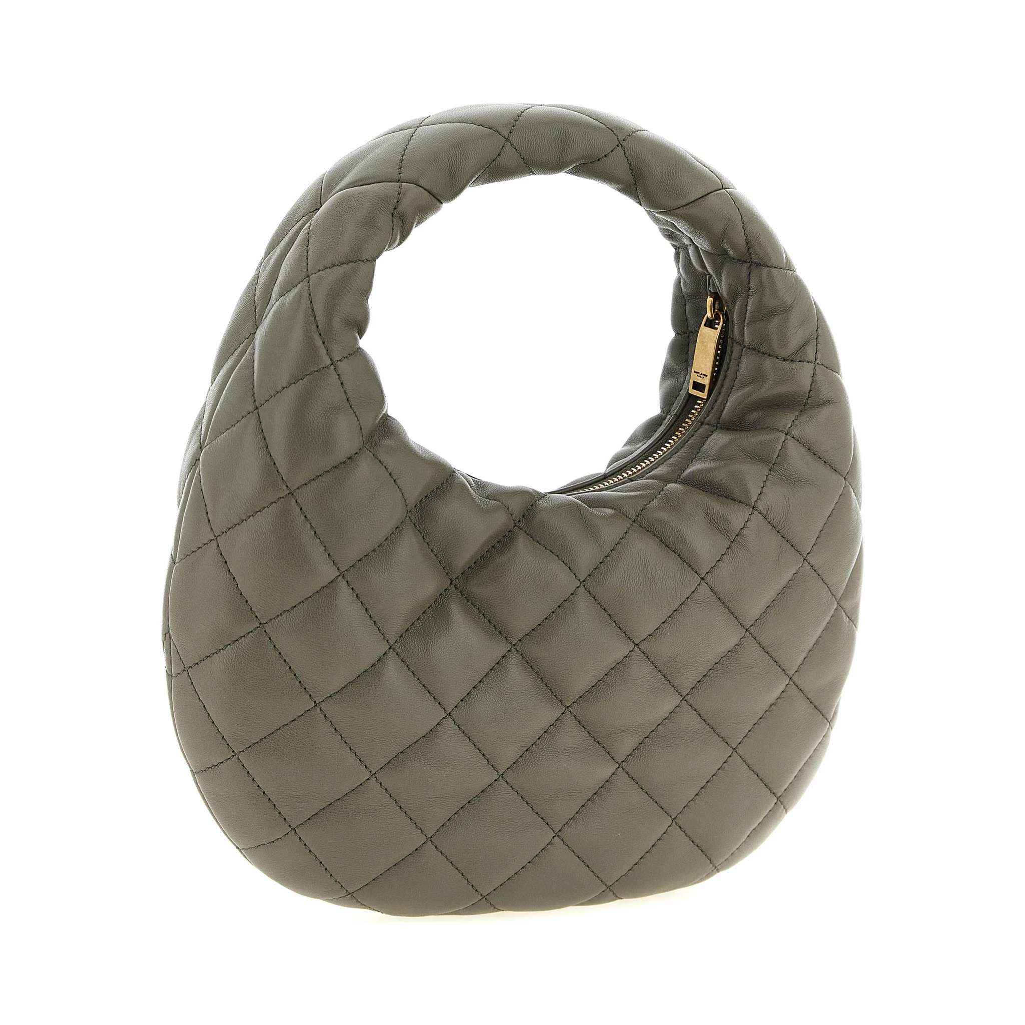 Gray Lamb Leather Handbag