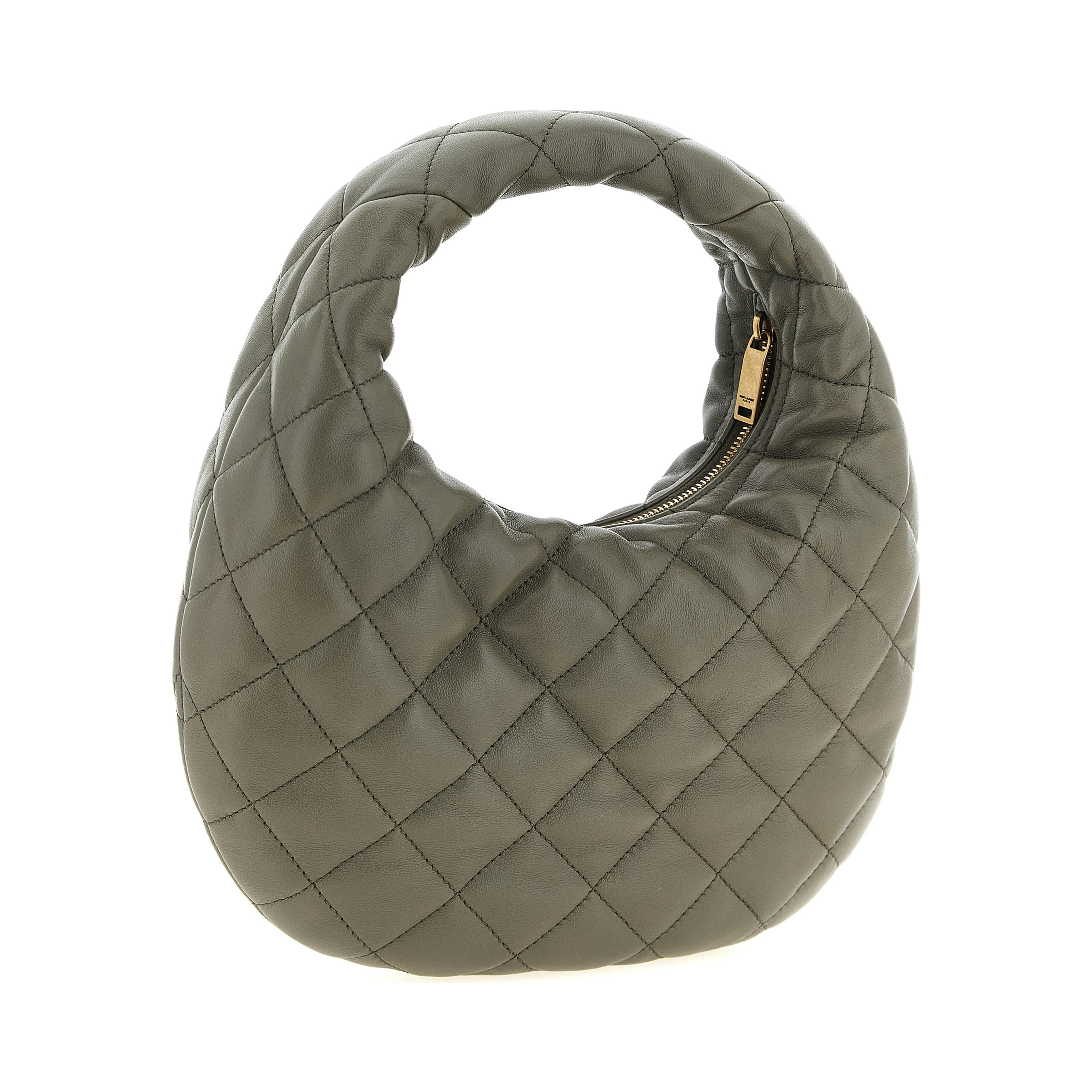 Gray Lamb Leather Handbag