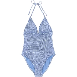 Blue Nylon One-Piece Swimsuit