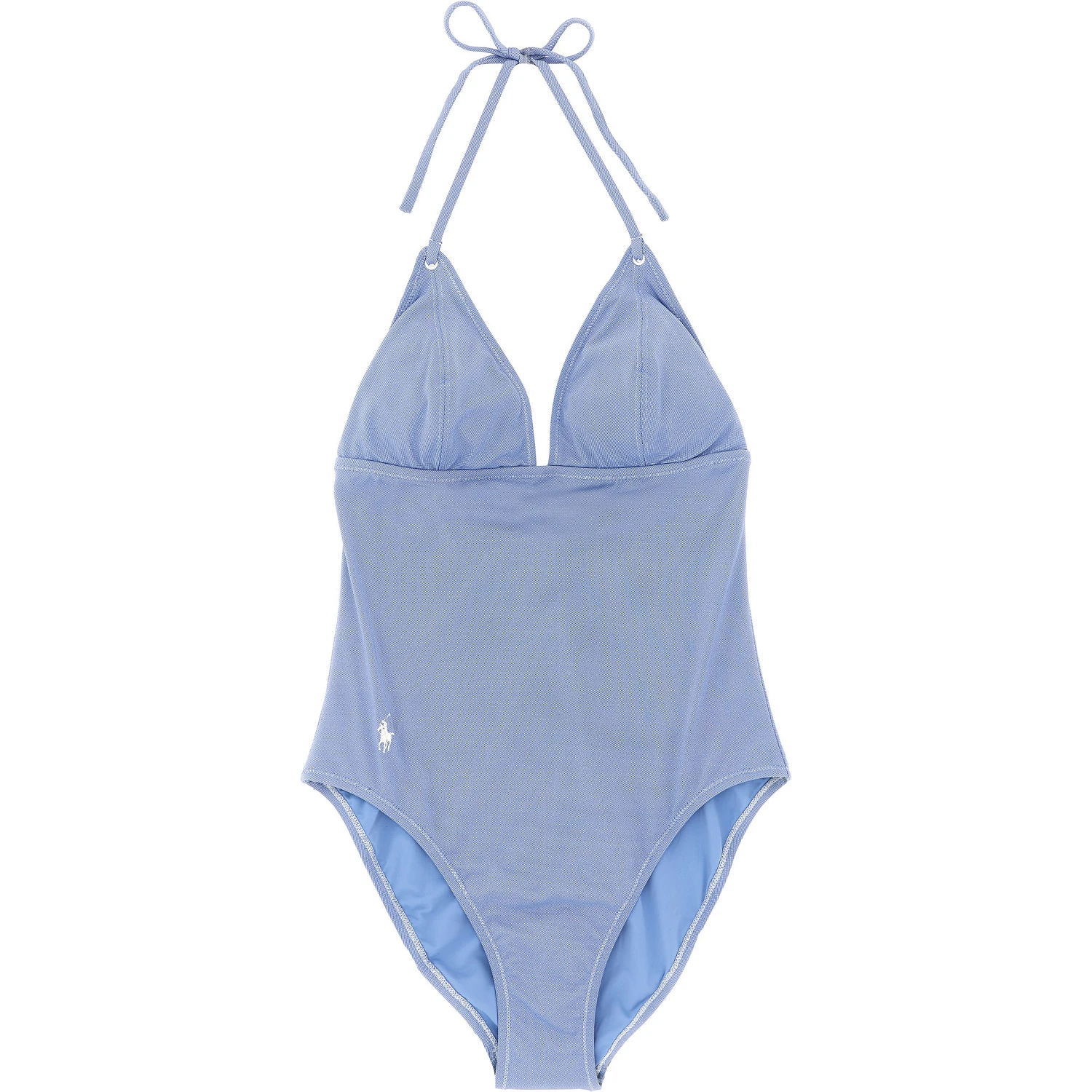 Blue Nylon One-Piece Swimsuit