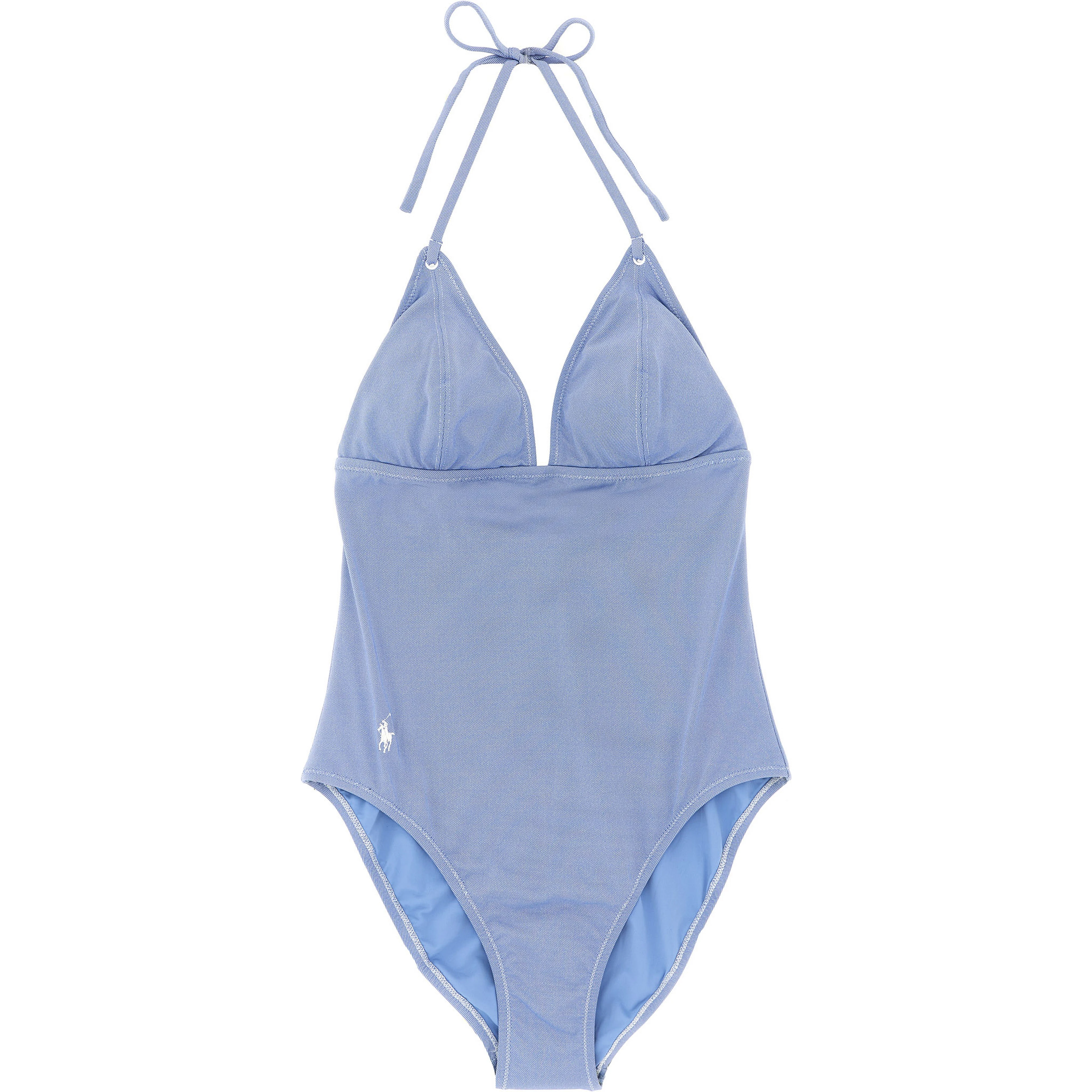 Blue Nylon One-Piece Swimsuit