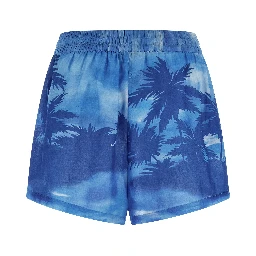 Blue Cotton Shorts