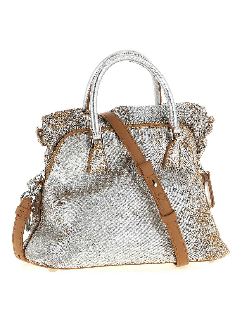 Silver Lambskin Handbag
