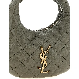 Gray Lamb Leather Handbag