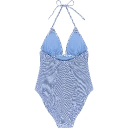 Blue Nylon One-Piece Swimsuit