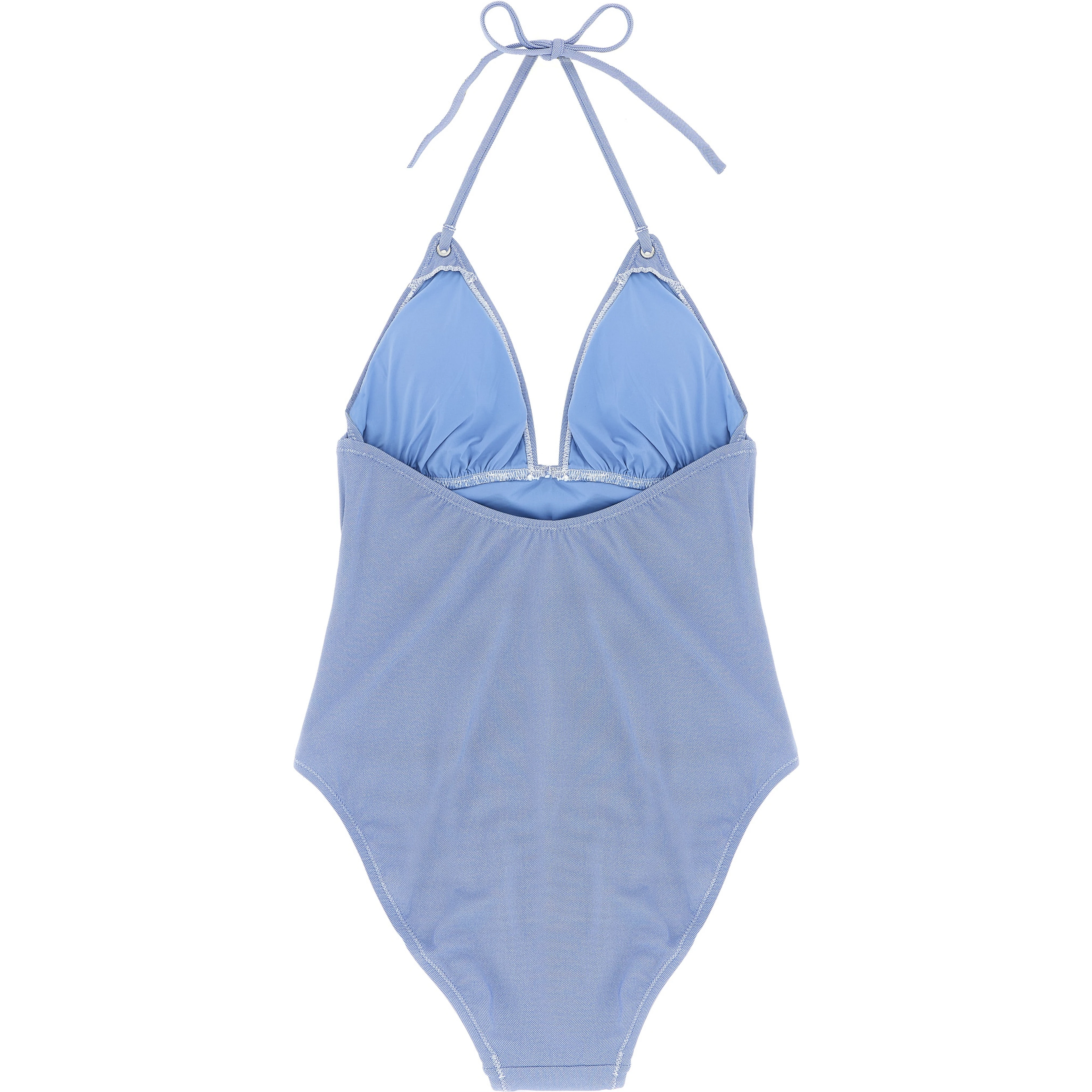 Blue Nylon One-Piece Swimsuit