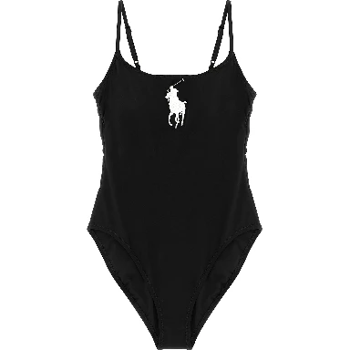Black Nylon One-Piece Swimsuit