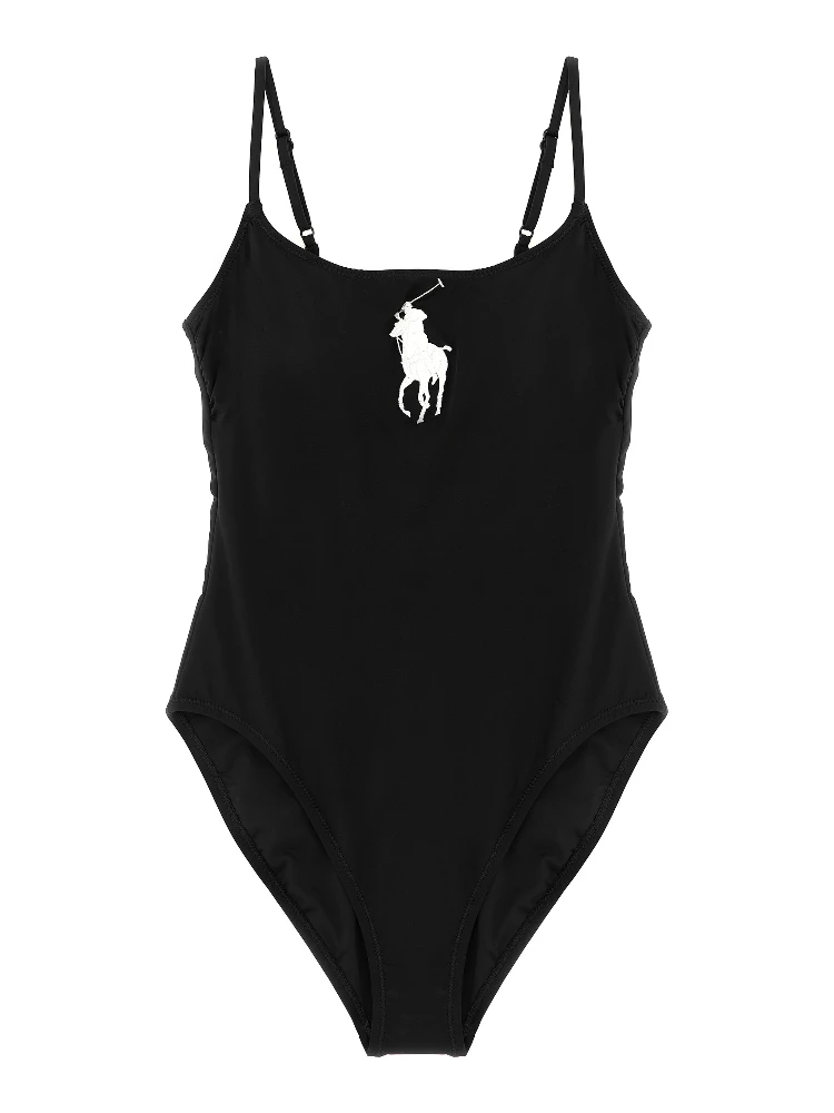 Black Nylon One-Piece Swimsuit