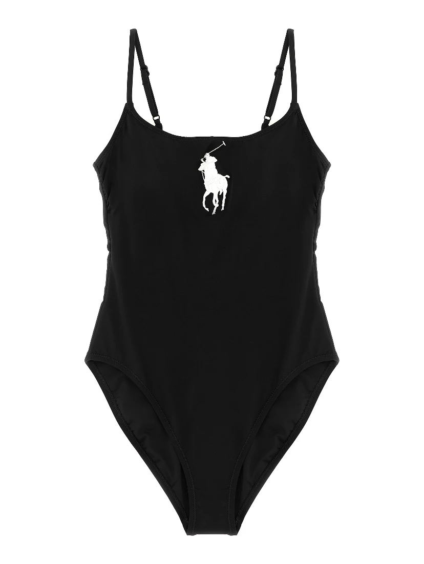 Black Nylon One-Piece Swimsuit