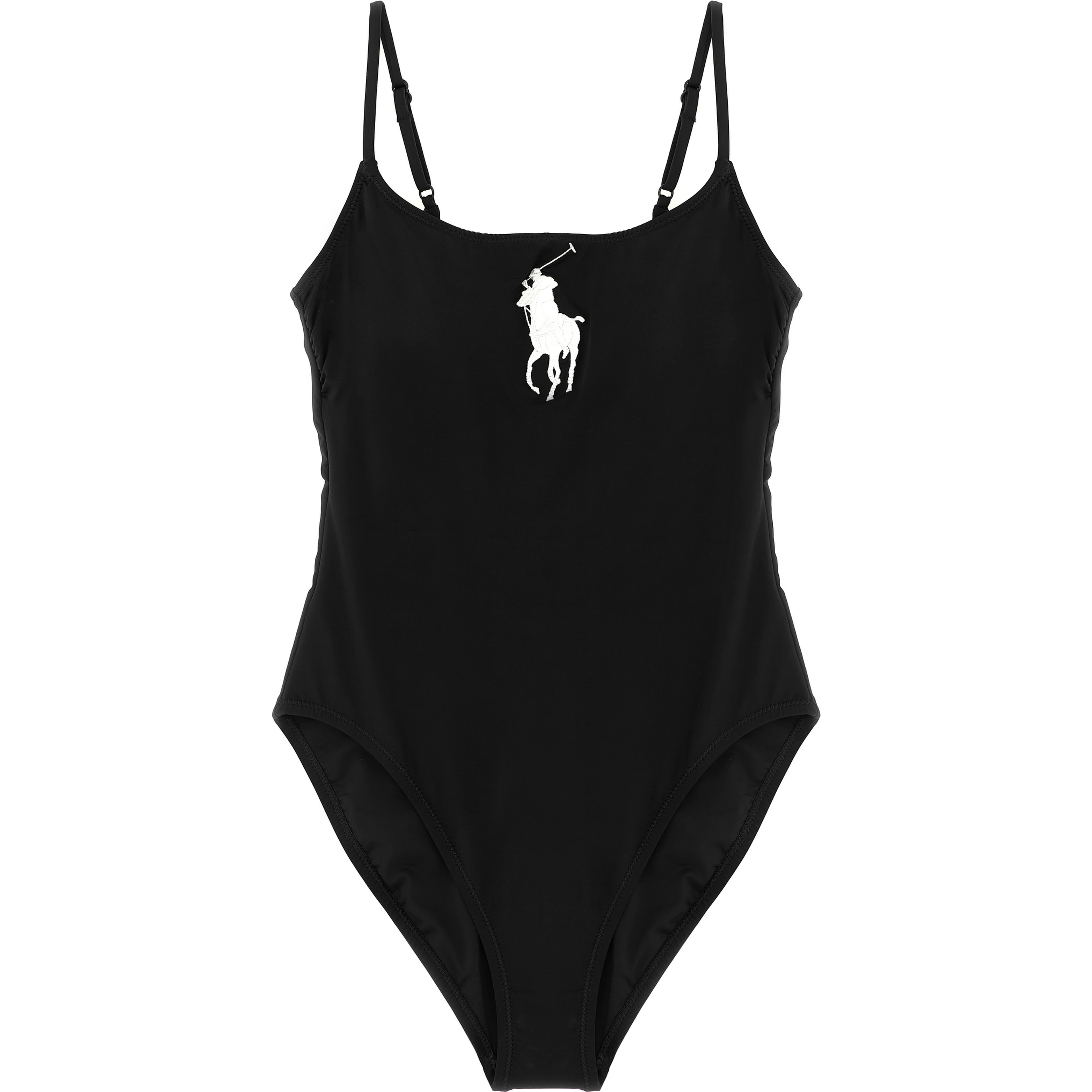 Black Nylon One-Piece Swimsuit