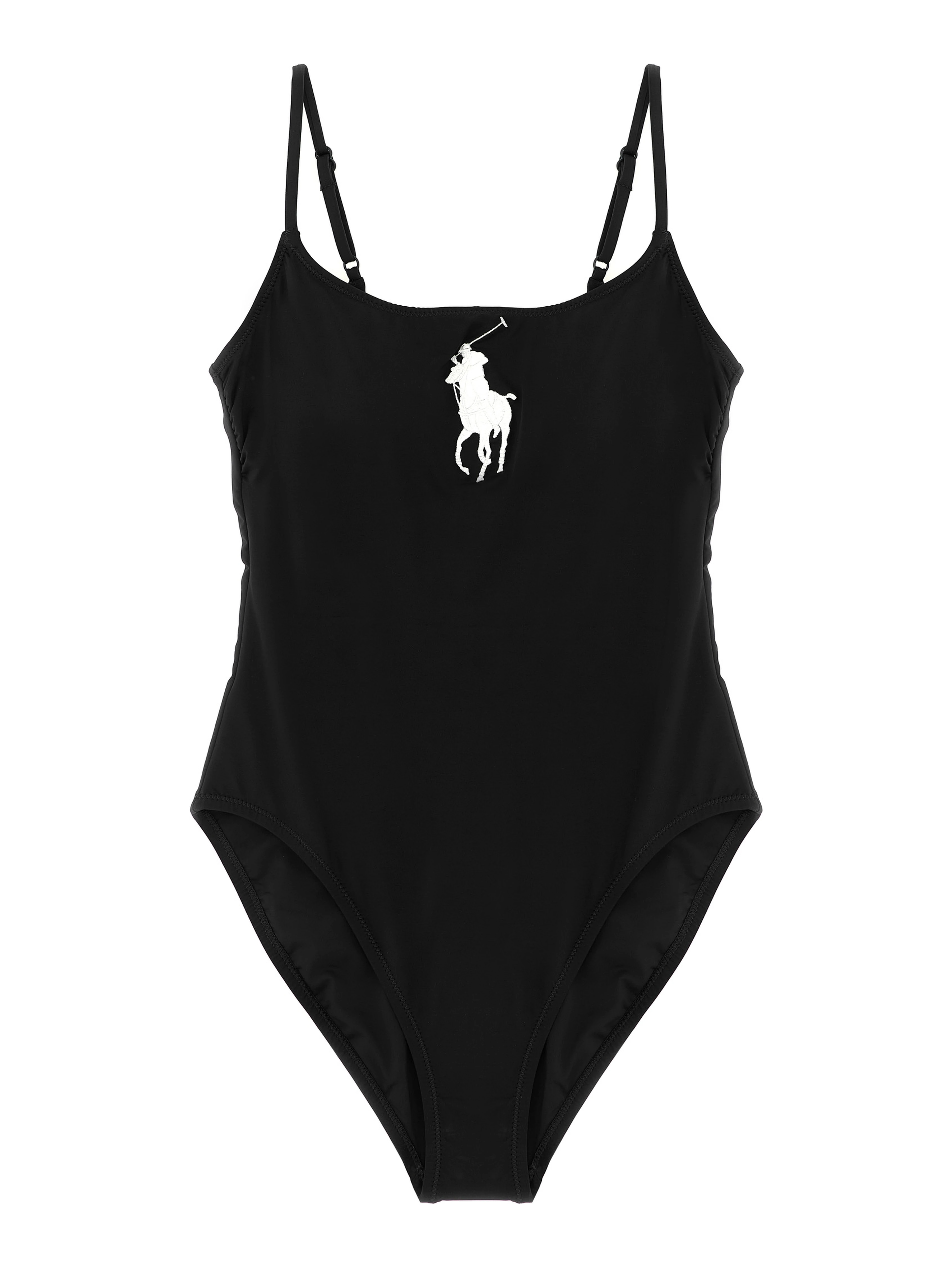 Black Nylon One-Piece Swimsuit