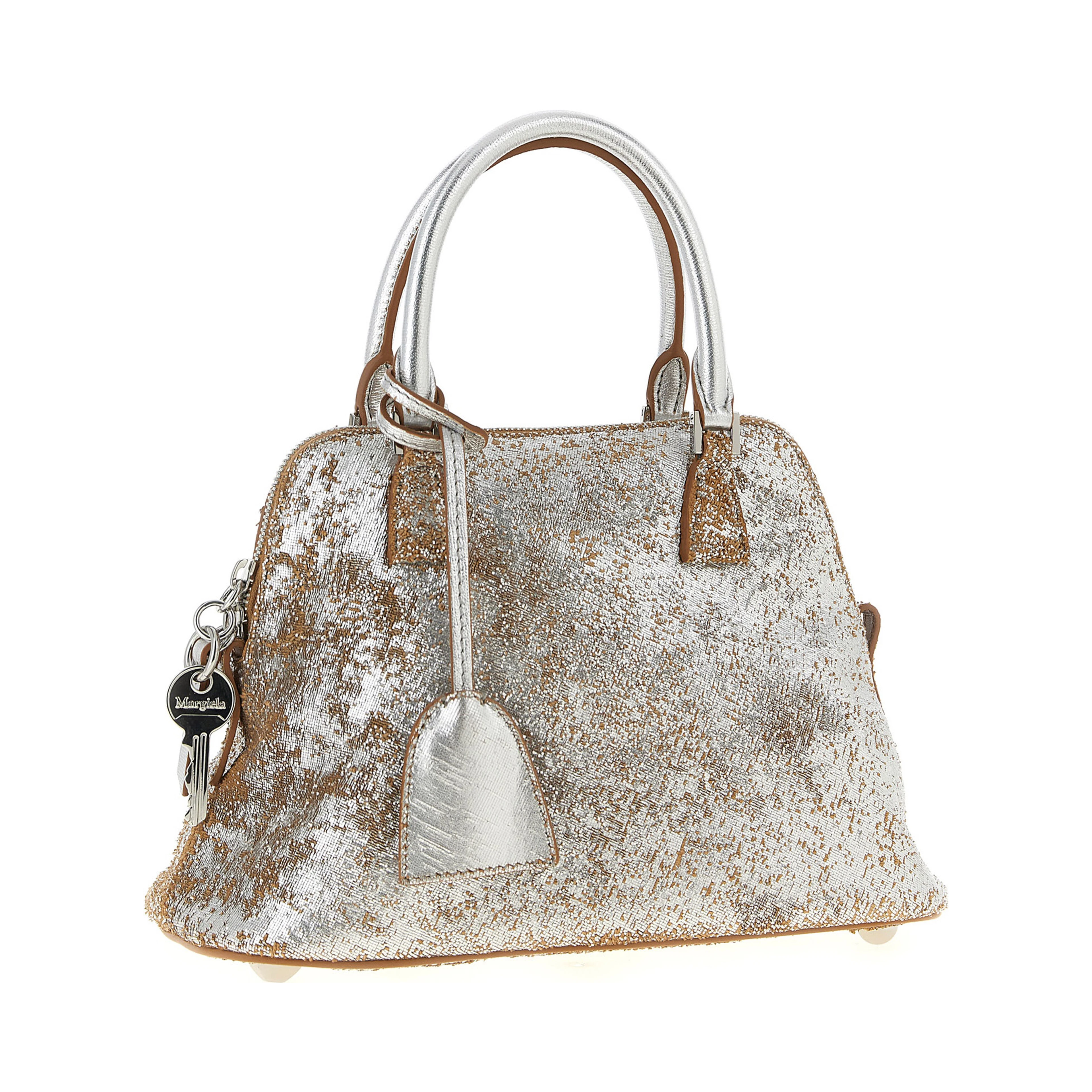Silver Lambskin Handbag
