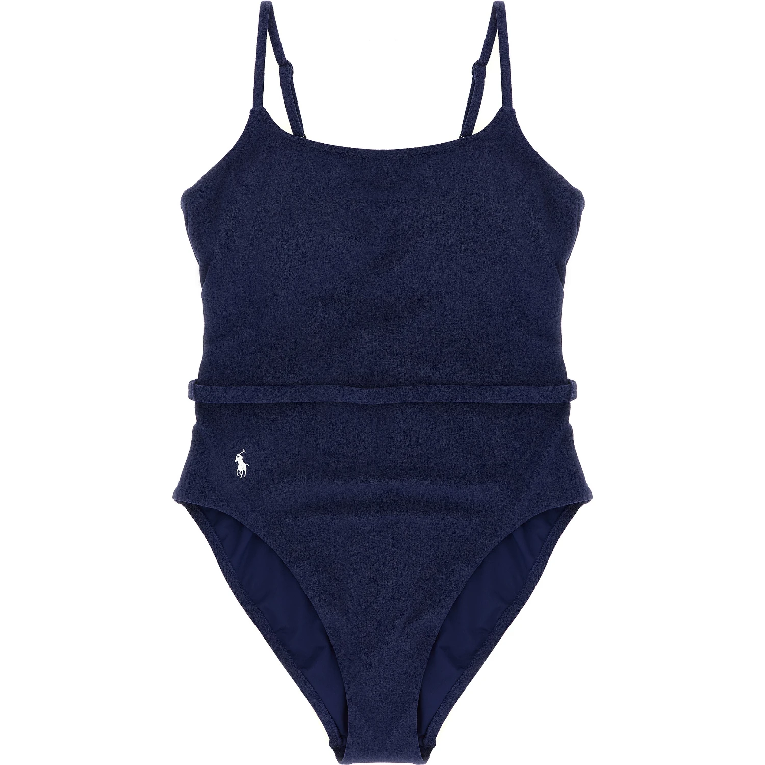 Blue Polyester One-Piece Swimsuit