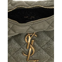 Gray Lamb Leather Handbag