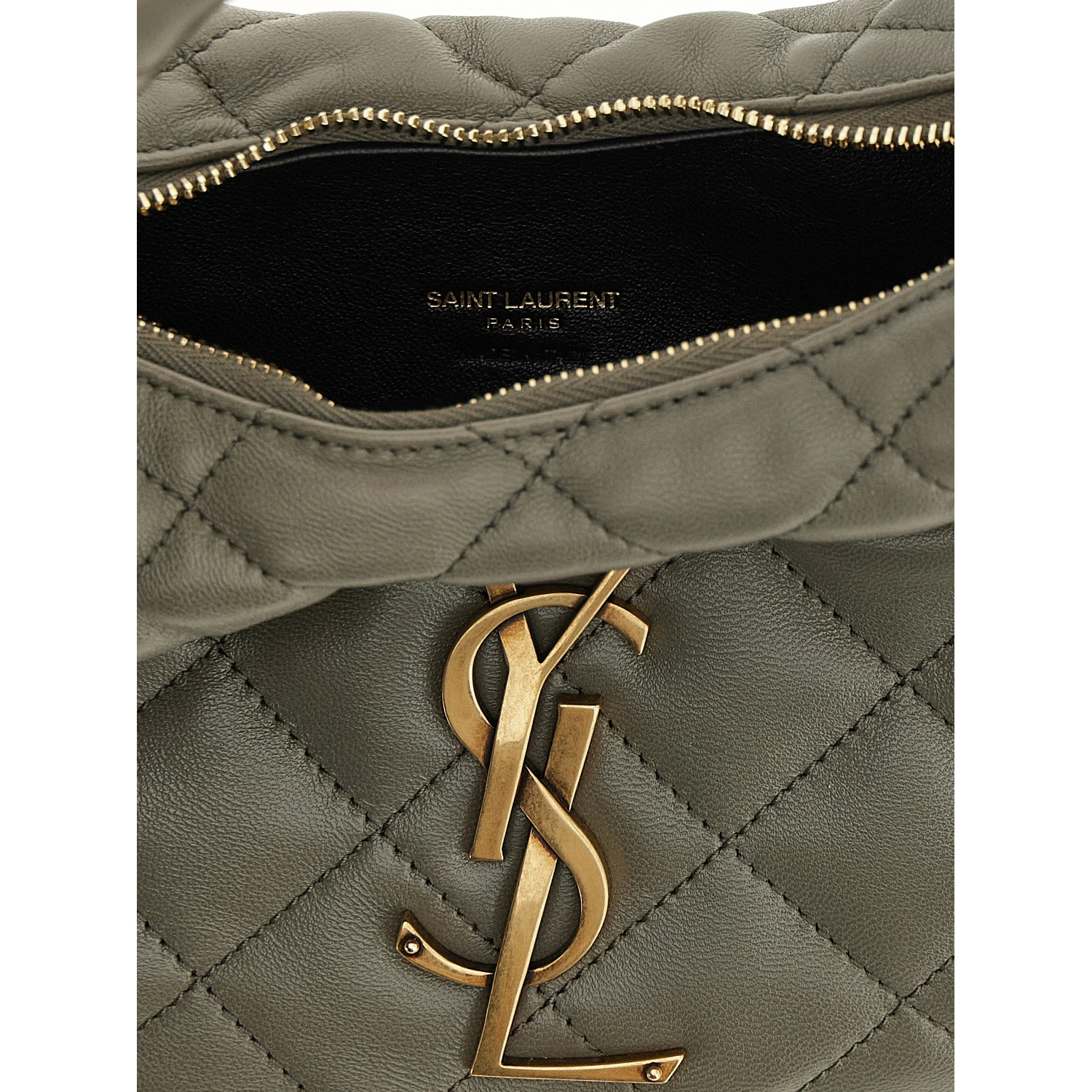 Gray Lamb Leather Handbag