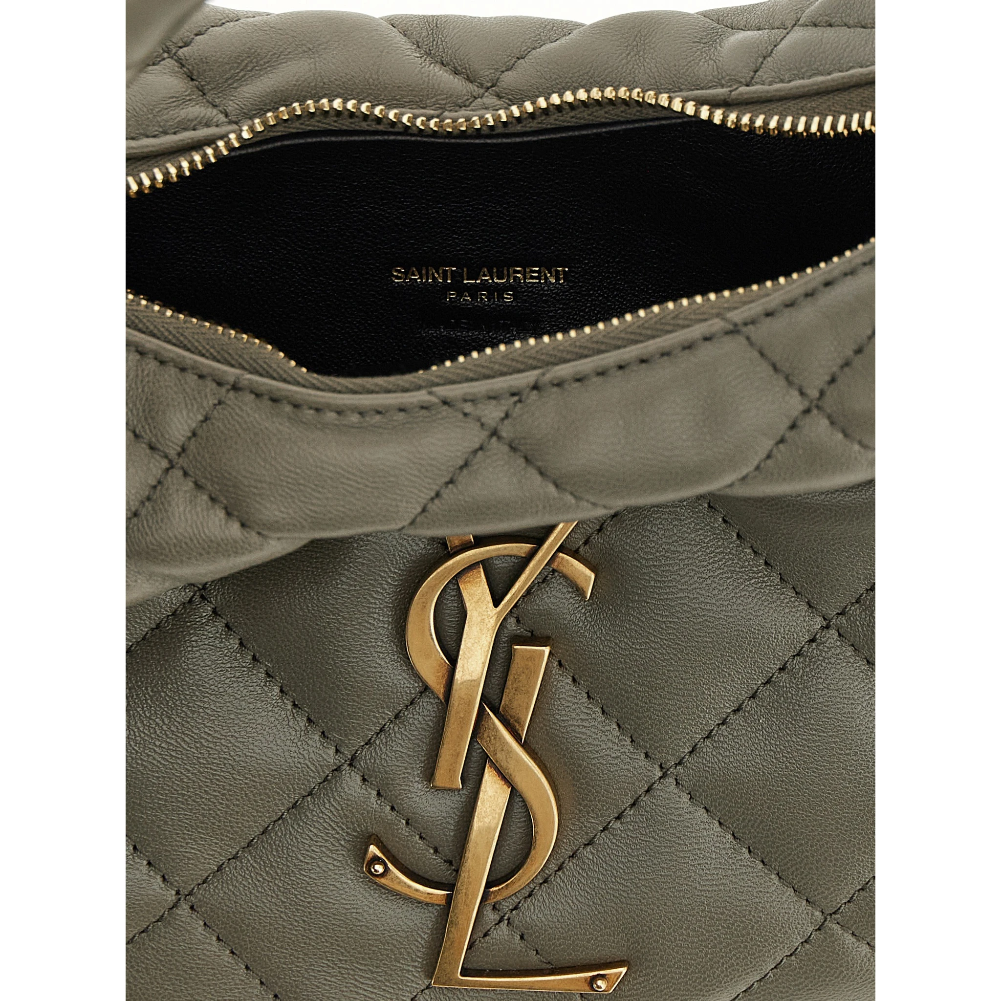 Gray Lamb Leather Handbag