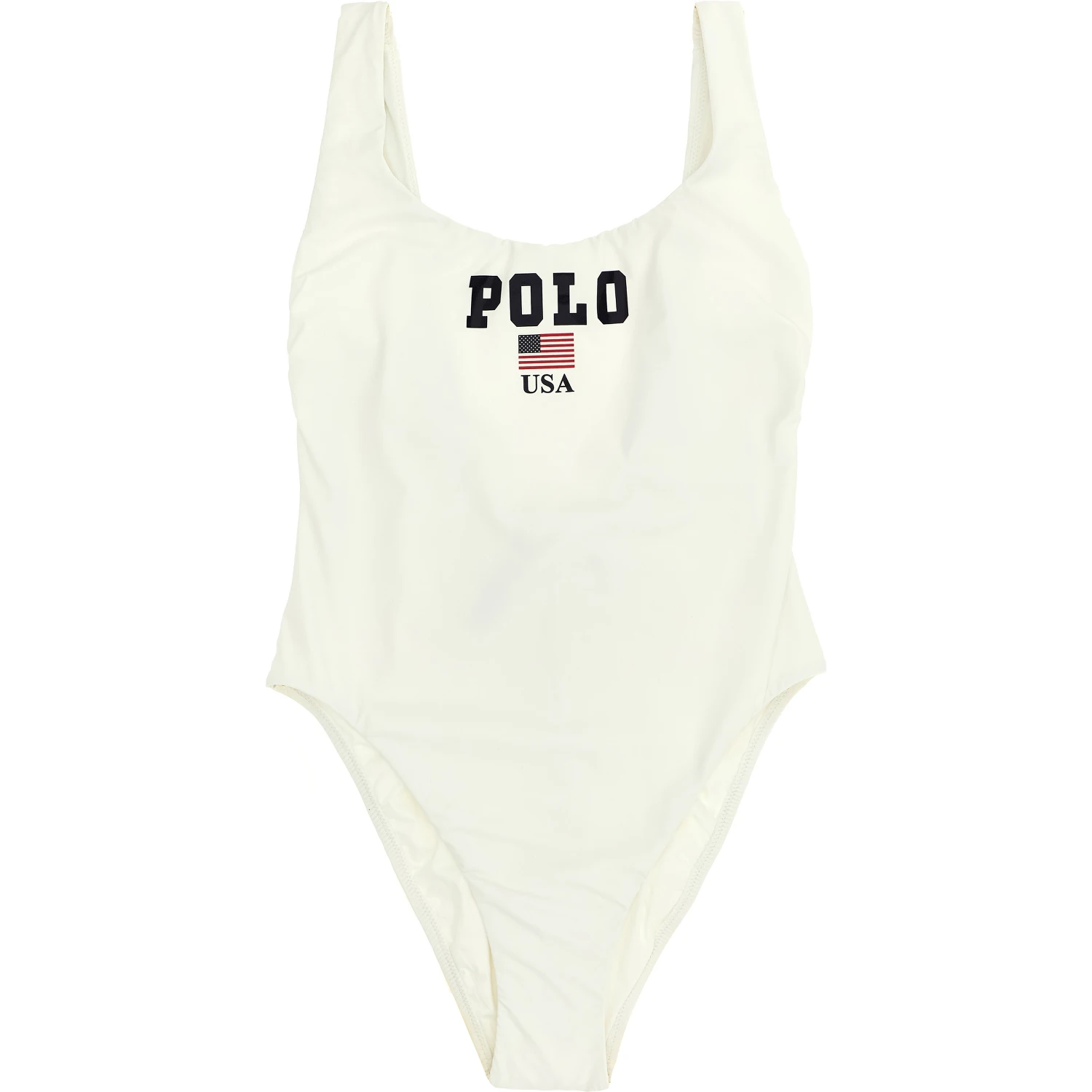 White Nylon One-Piece Swimsuit