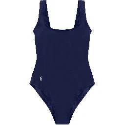 Blue Nylon One-Piece Swimsuit
