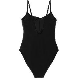 Black Nylon One-Piece Swimsuit