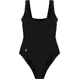 Black Nylon One-Piece Swimsuit
