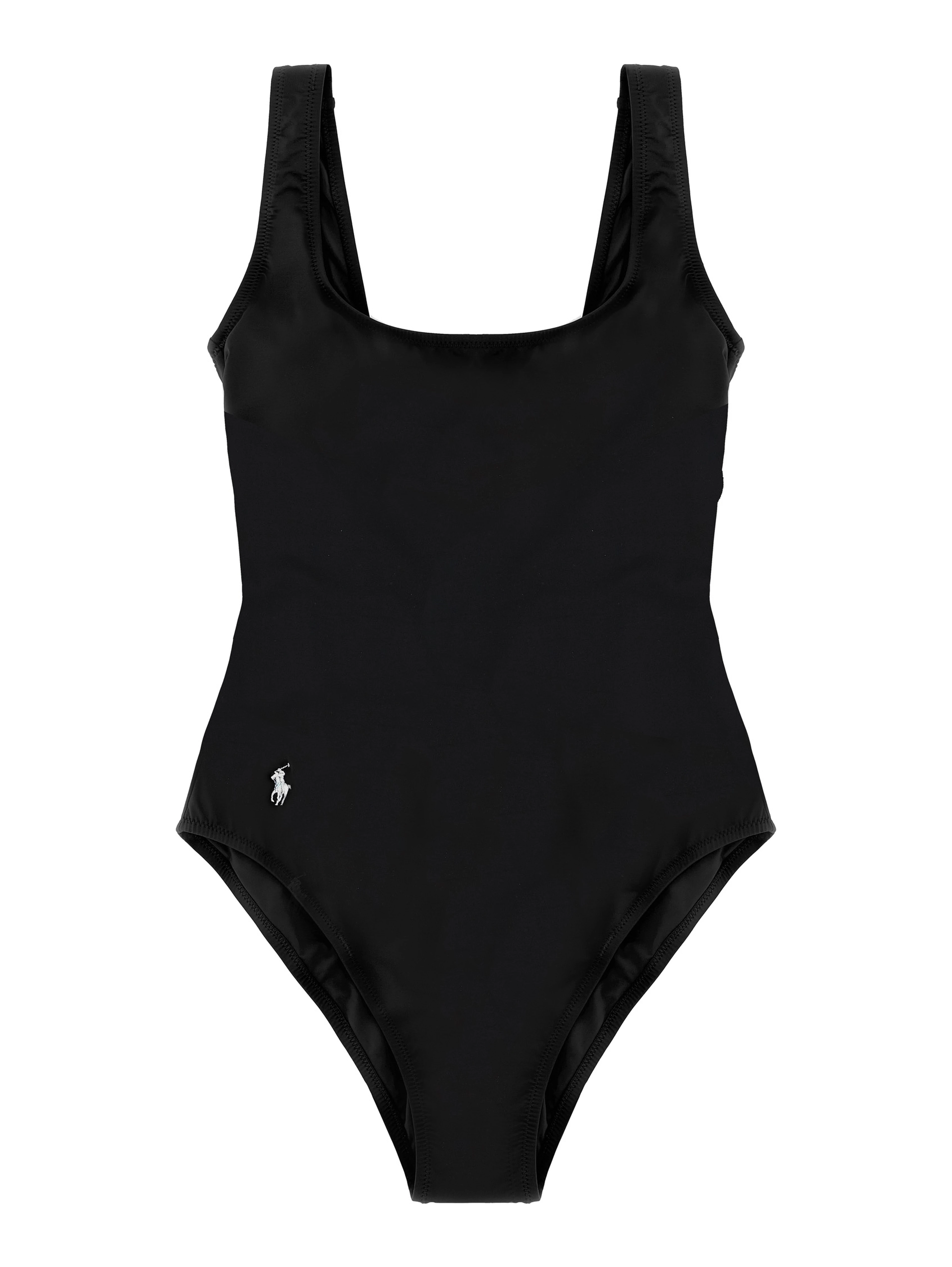 Black Nylon One-Piece Swimsuit