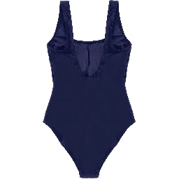 Blue Nylon One-Piece Swimsuit
