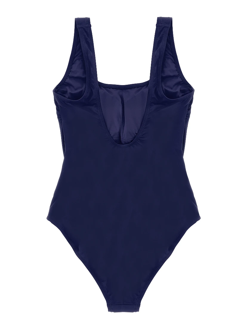 Blue Nylon One-Piece Swimsuit