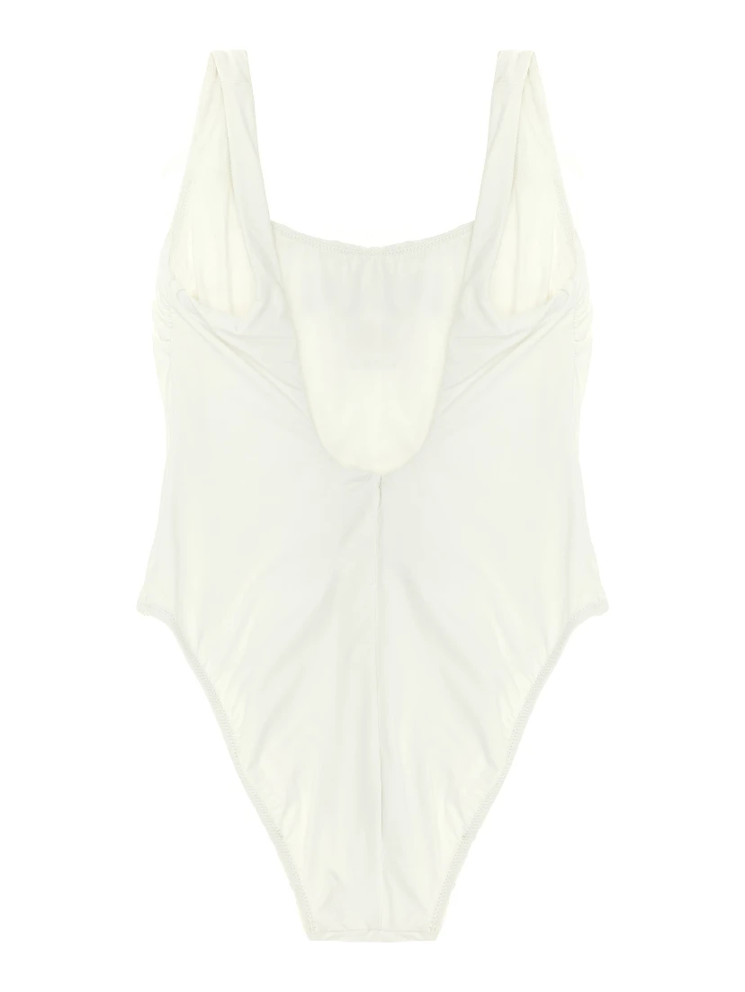 White Nylon One-Piece Swimsuit