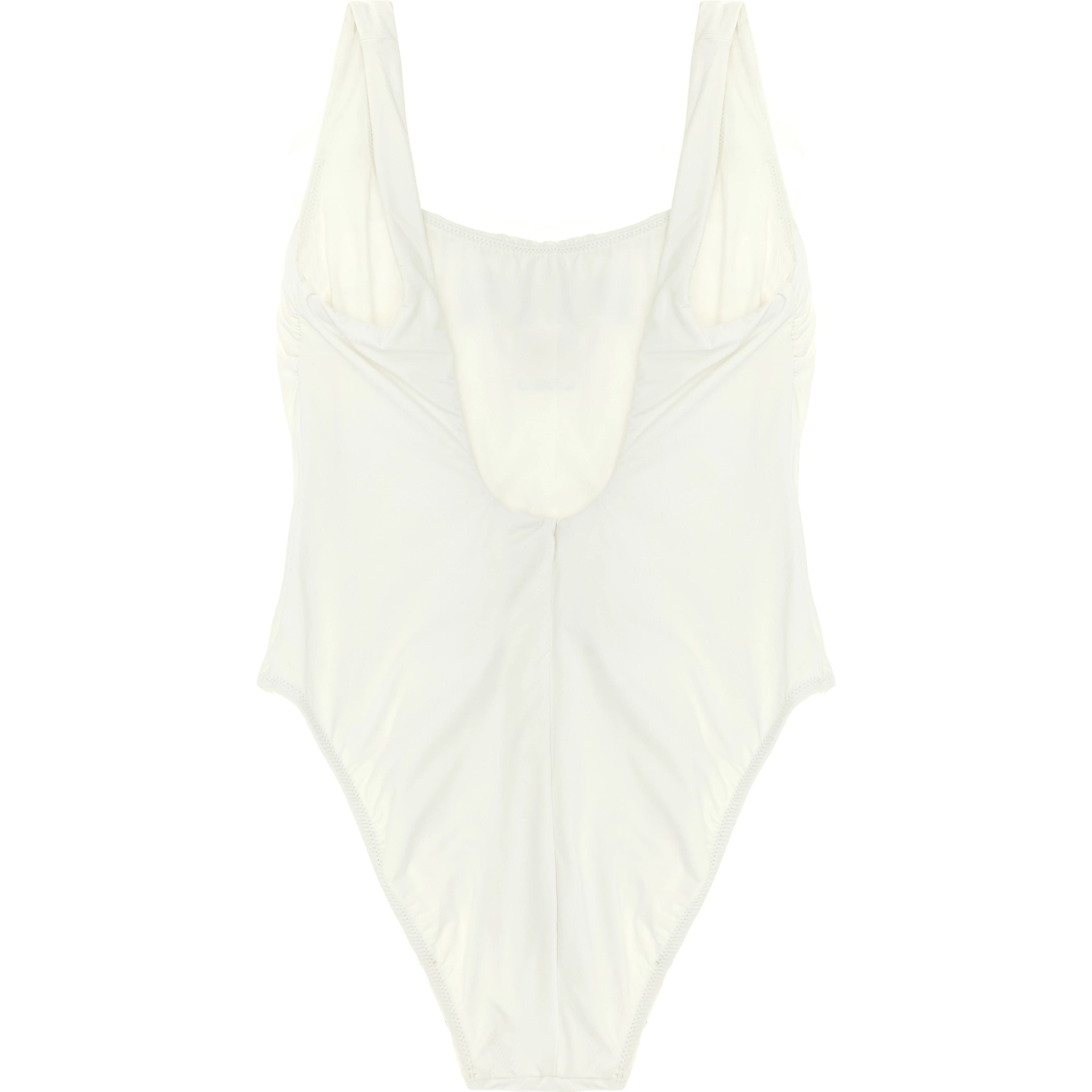 White Nylon One-Piece Swimsuit
