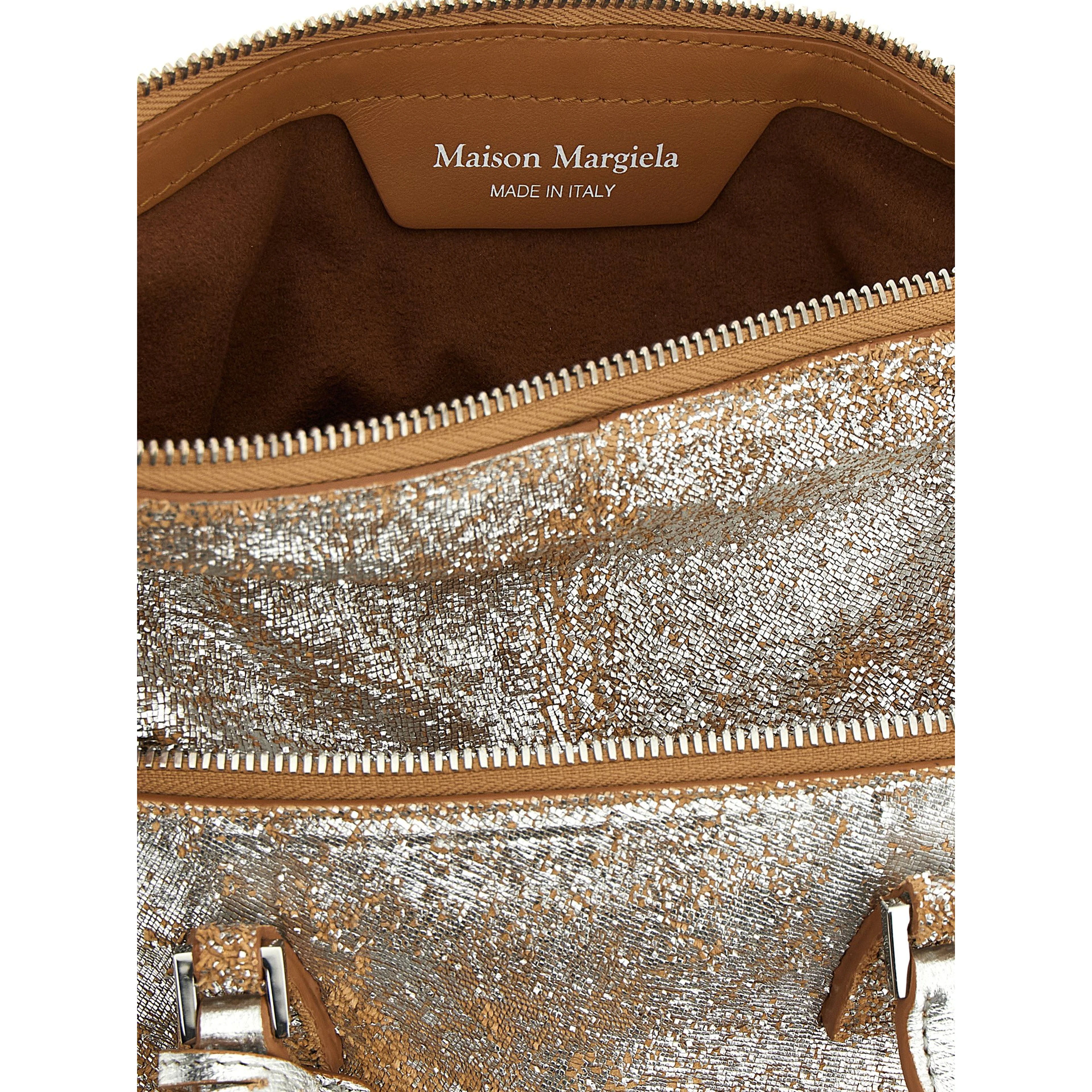 Silver Lambskin Handbag