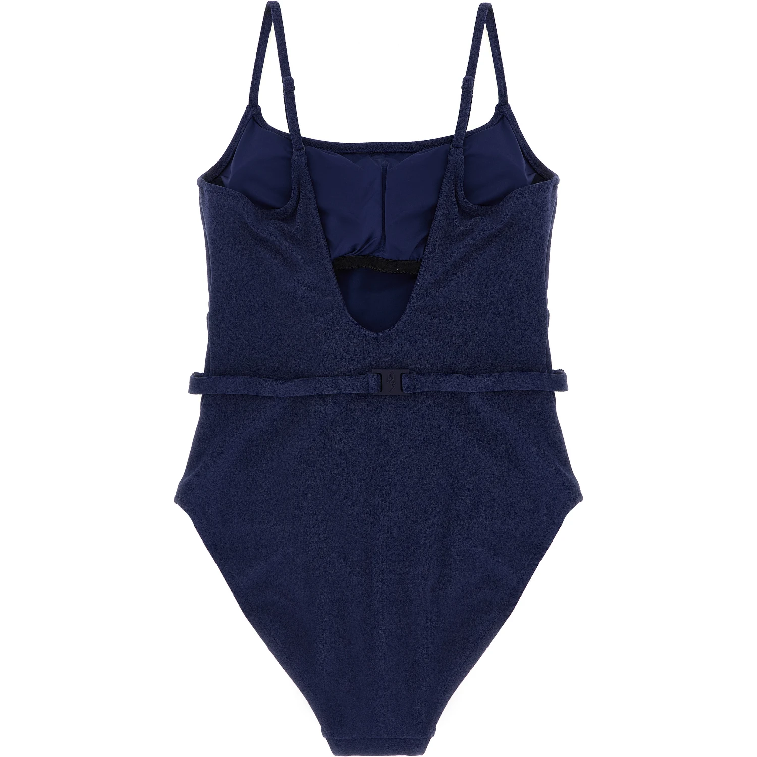 Blue Polyester One-Piece Swimsuit