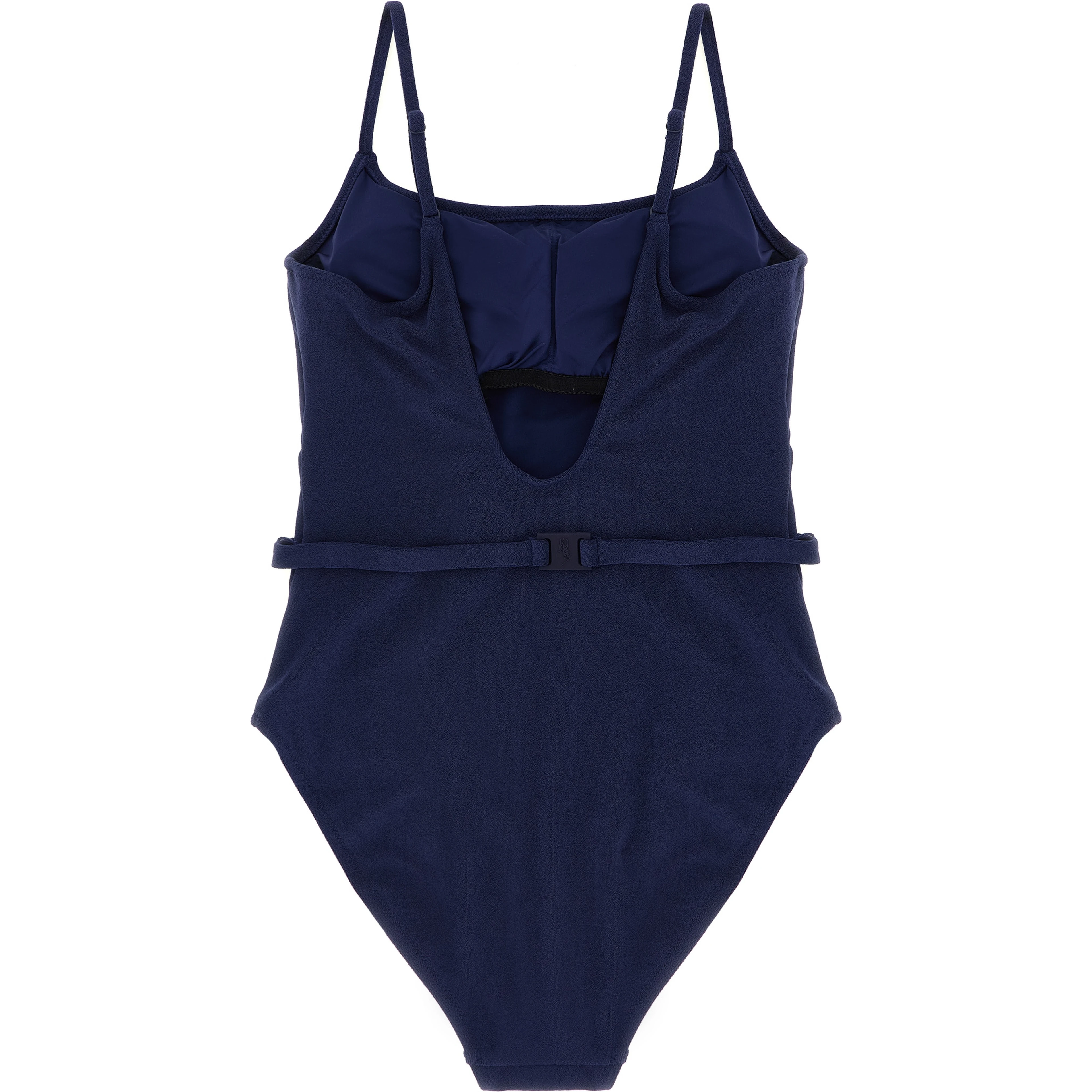Blue Polyester One-Piece Swimsuit