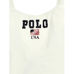 White Nylon One-Piece Swimsuit