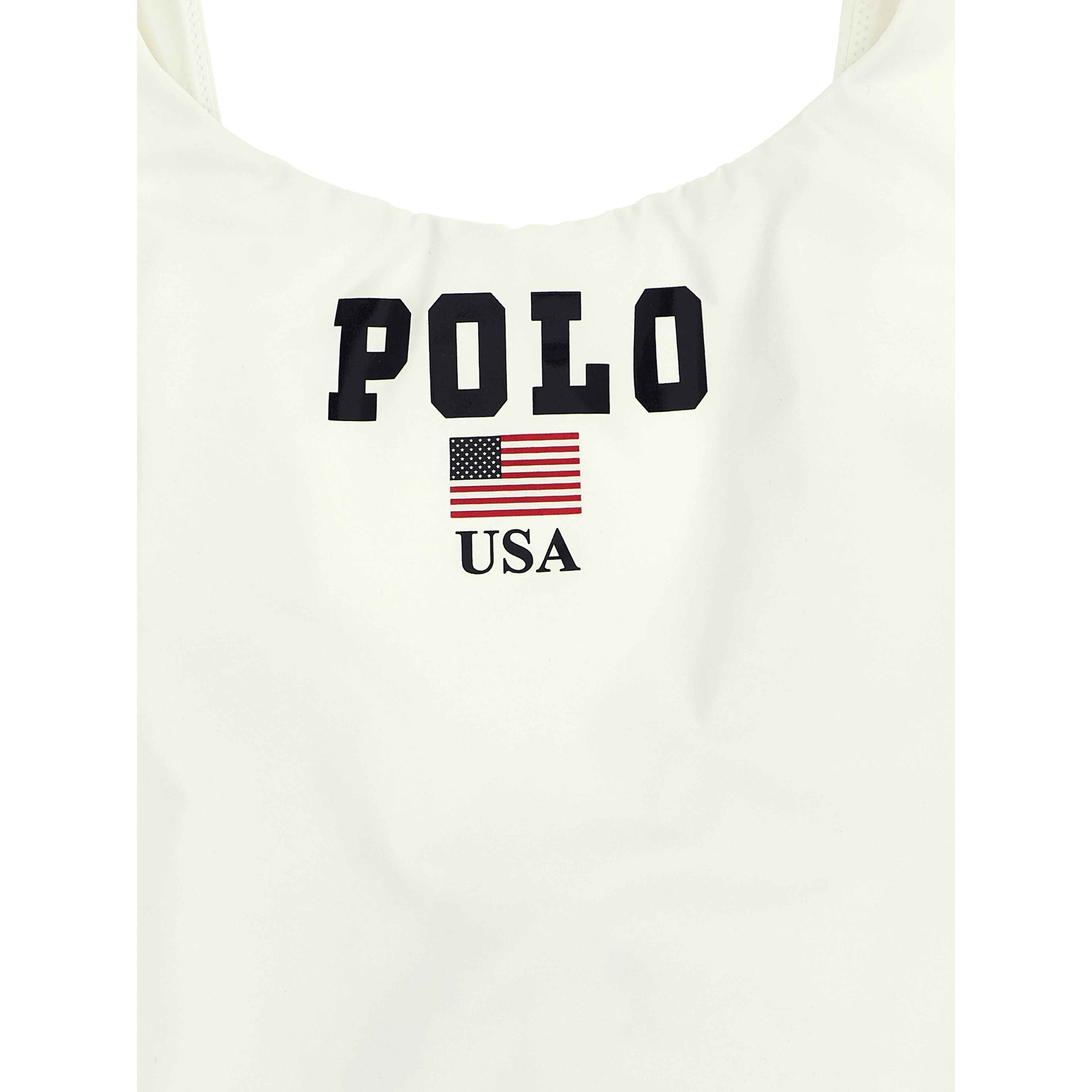 White Nylon One-Piece Swimsuit