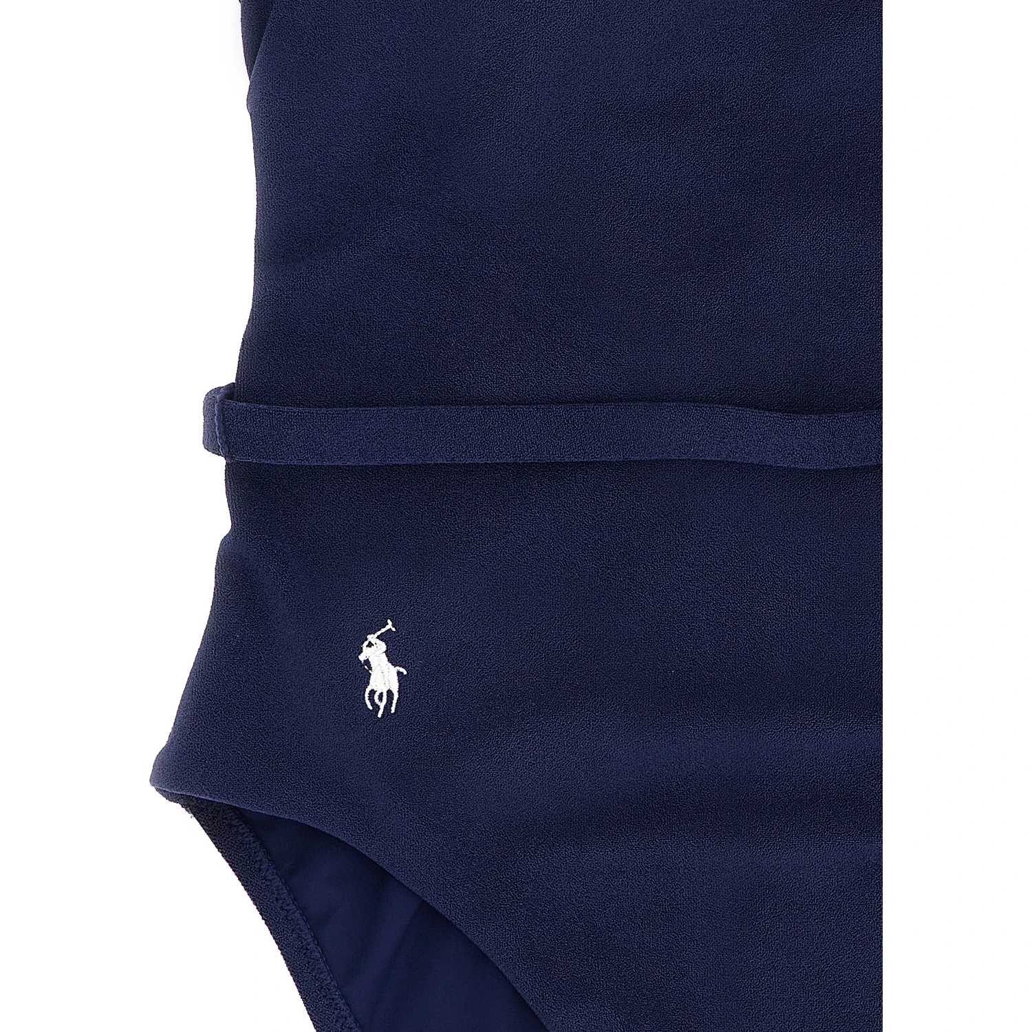 Blue Polyester One-Piece Swimsuit