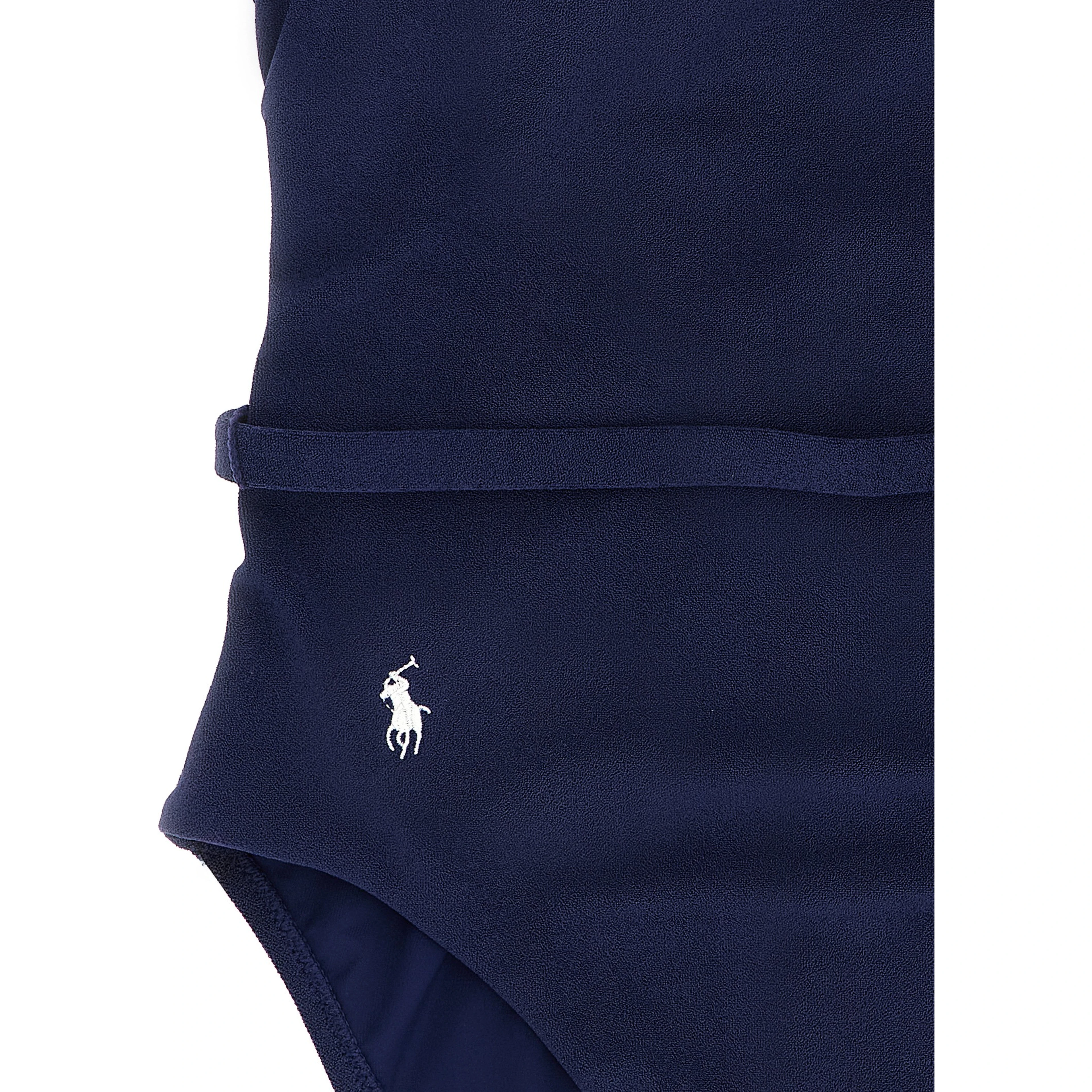 Blue Polyester One-Piece Swimsuit