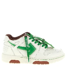 Bicolor Leather Athletic Sneakers