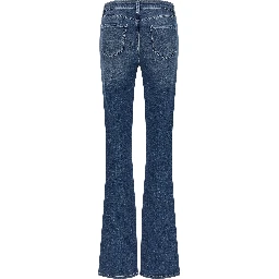 Blue Cotton Flared Jeans