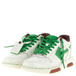Bicolor Leather Athletic Sneakers