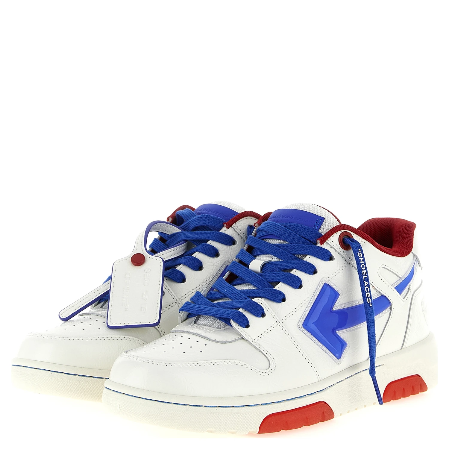Blue Leather Athletic Sneakers