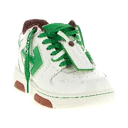 Bicolor Leather Athletic Sneakers